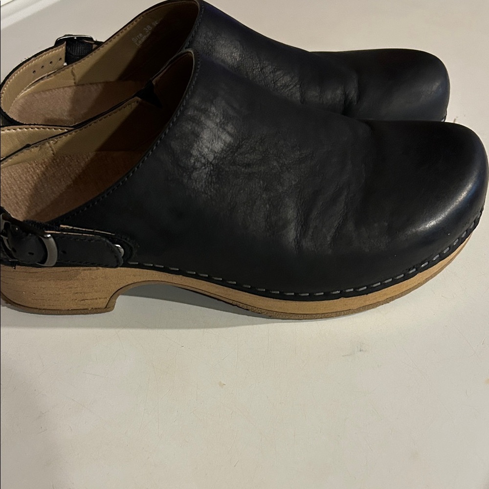 Dansko Black Leather Clogs